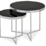 Set di Tavolini da caffè Delia II in argento - h 52 x p 60 cm