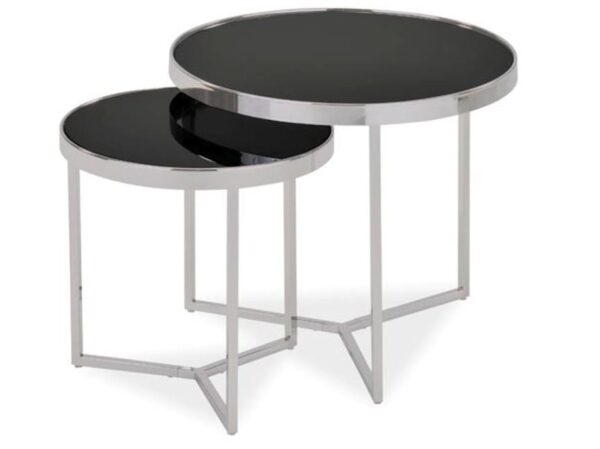 Set di Tavolini da caffè Delia II in argento - h 52 x p 60 cm
