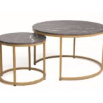 Set di Tavolini da caffè Dion effetto marmo nero/oro