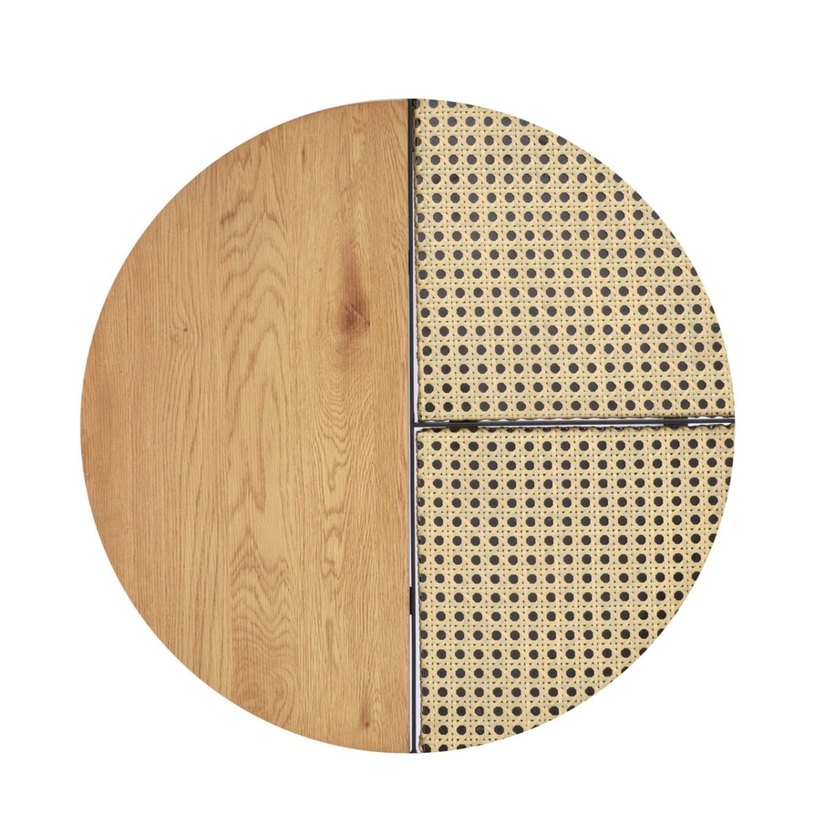 Set di Tavolini da caffè Garmina in rovere dorato + rattan - immagine 6