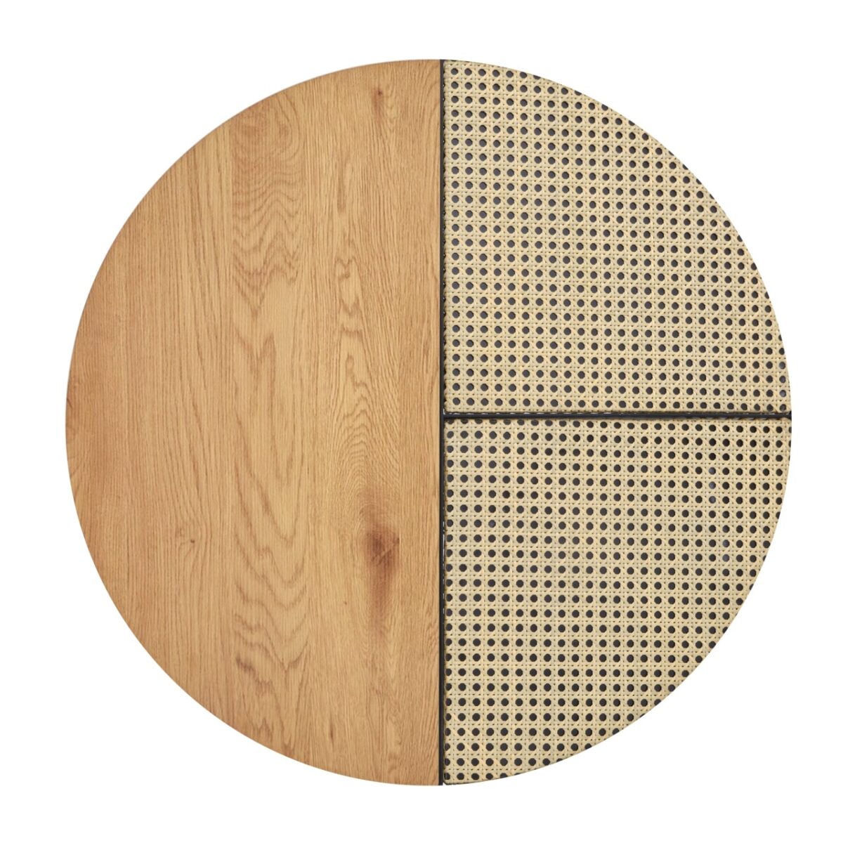 Set di Tavolini da caffè Garmina in rovere dorato + rattan - immagine 7
