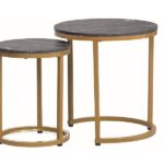 Set di Tavolini da caffè Hola effetto marmo nero/oro
