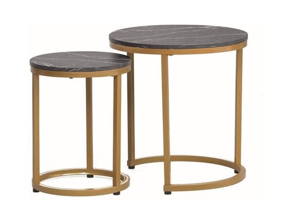 Set di Tavolini da caffè Hola effetto marmo nero/oro