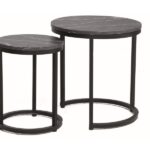 Set di Tavolini da caffè Hola effetto marmo nero/nero