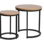 Set di Tavolini da caffè Hola in rovere/nero