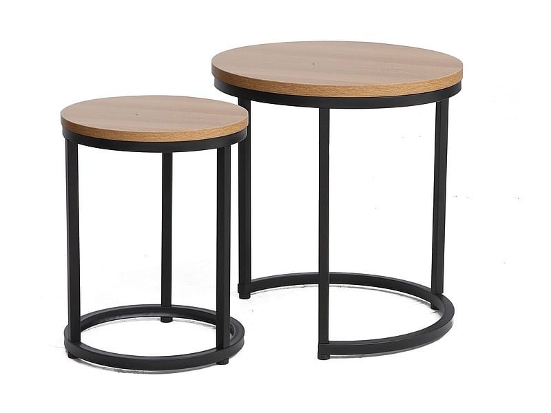 set-mese-de-cafea-hola-–-stejar-negru30047 Set di Tavolini da caffè Hola in rovere/nero - immagine 1