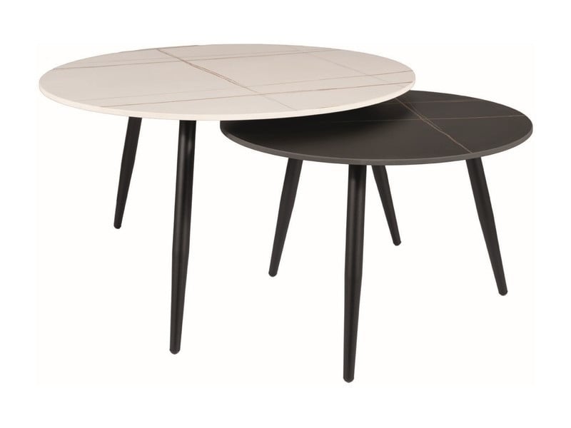 set-mese-de-cafea-kora-b-–-marmura-alba-neagra30053 Set di Tavolini da caffè Kora B effetto marmo bianco+nero - immagine 1