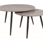 Set di Tavolini da caffè Kora C effetto marmo grigio/nero