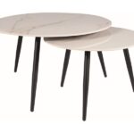 Set di Tavolini da caffè Kora D effetto marmo bianco/nero