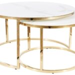Set di Tavolini da caffè Muse in bianco/oro