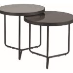 Set di Tavolini da caffè Penelope in grigio/grigio chiaro/nero