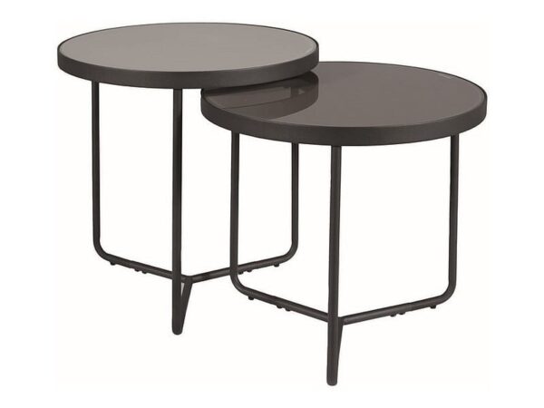 Set di Tavolini da caffè Penelope in grigio/grigio chiaro/nero