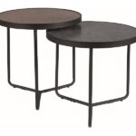 Set di Tavolini da caffè Penelope in marrone+grigio/nero
