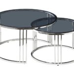 Set di Tavolini da caffè Vienna in vetro fumé /cromo