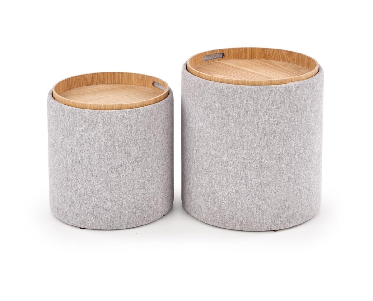 Set di sgabelli Pouf Aviko grigio - immagine 5