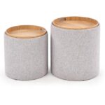 Set di sgabelli Pouf Aviko grigio