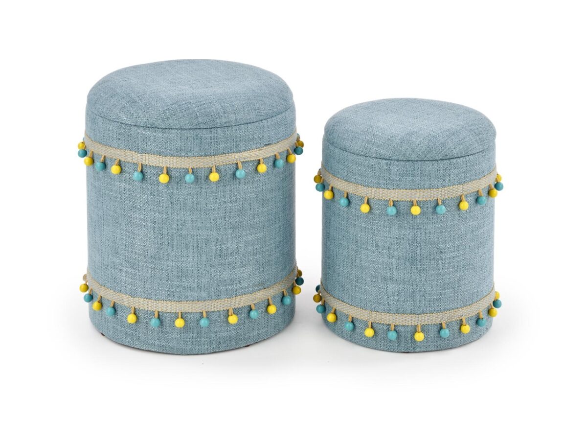 Set di Pouf imbottiti Grado azzurro - immagine 8