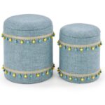 Set di Pouf imbottiti Grado azzurro