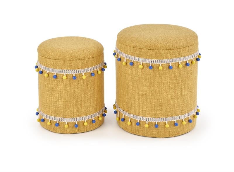 set-tabureti-tapitati-grado-galben17138 Set di Pouf imbottiti Grado giallo - immagine 1
