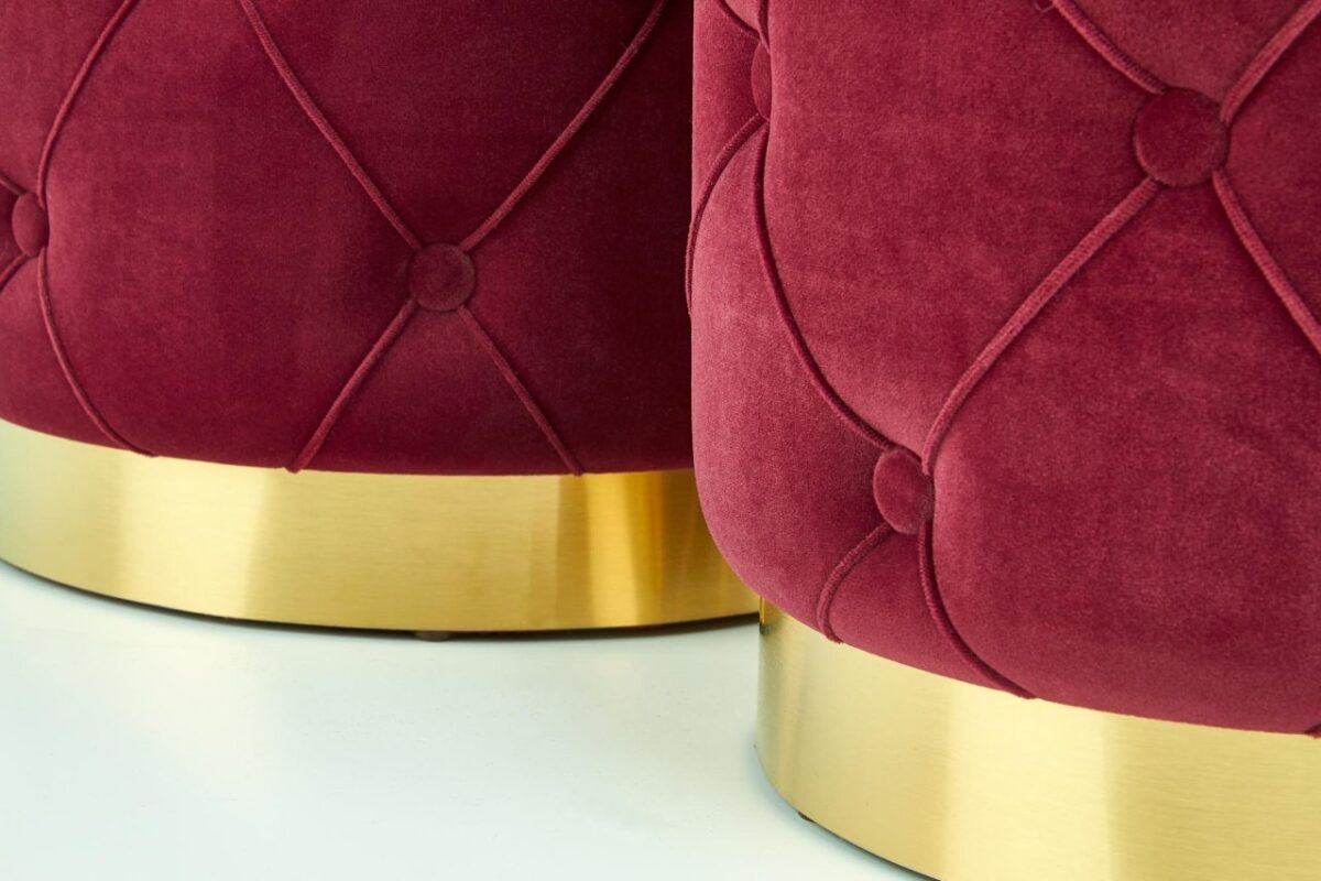Set di Pouf imbottiti Polly Rosso scuro / Oro - immagine 11