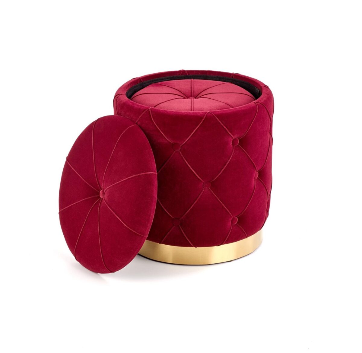 Set di Pouf imbottiti Polly Rosso scuro / Oro - immagine 13