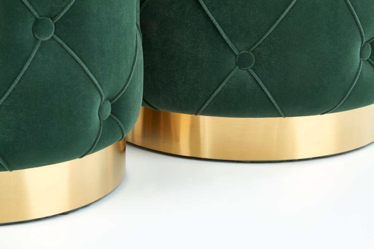 Set di Pouf imbottiti Polly Verde / Oro - immagine 10