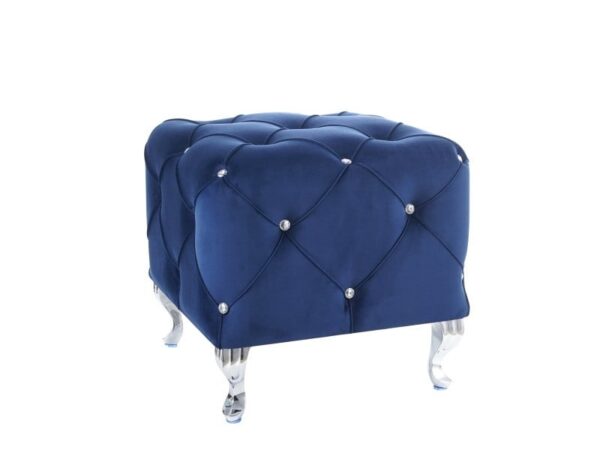 Pouf Hestia K in velluto blu navy - Blu86