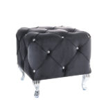 Pouf Hestia K in velluto nero - Blu19