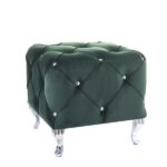 Sgabello Hestia K in velluto verde Blu78