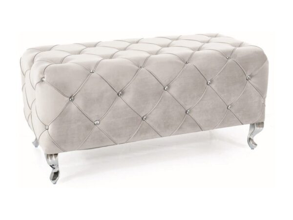 Sgabello Hestia in velluto grigio chiaro Blu03