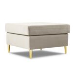 Pouf Kyoto in velluto con gambe dorate