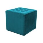 Sgabello Lori Velvet Turcoaz 85 - L39 x L39x H34 cm