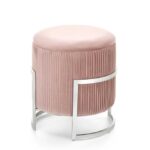 Sgabello imbottito rosa Cricket - H46 cm