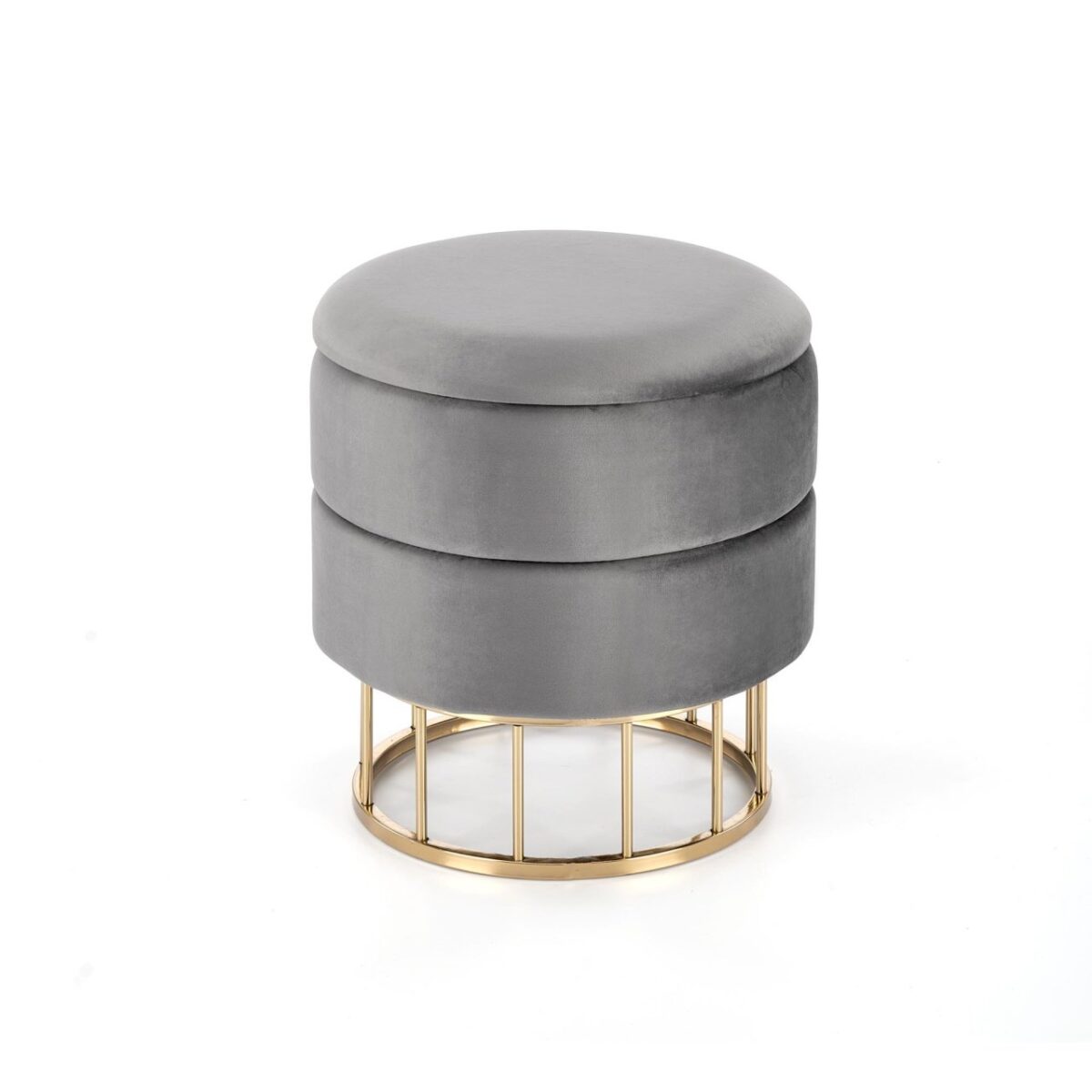 Sgabello imbottito in velluto Minty Grigio / Oro - immagine 8