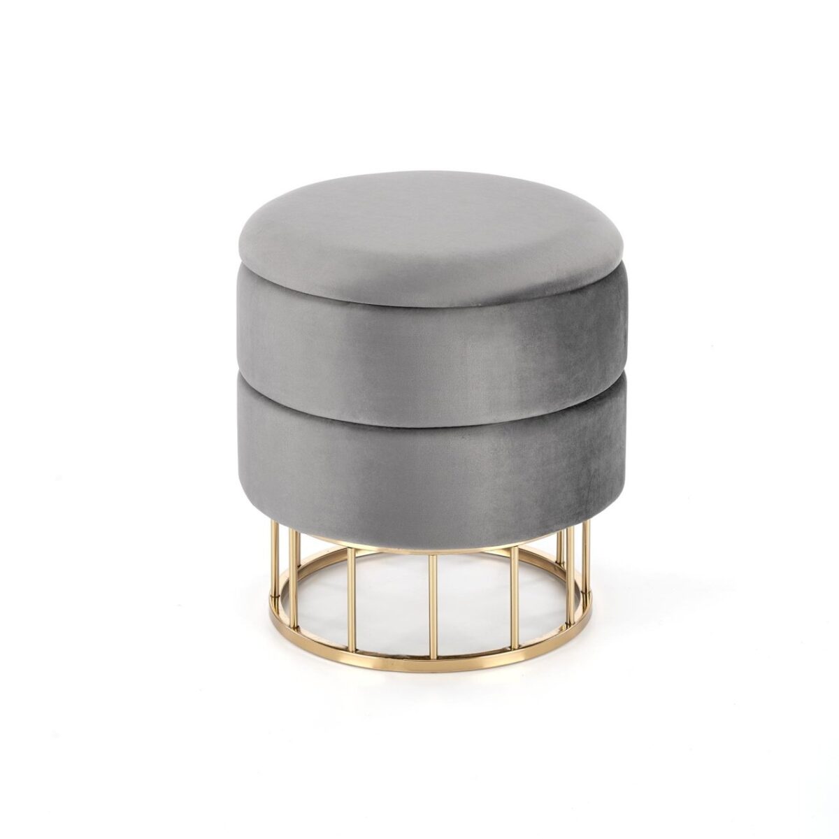 Sgabello imbottito in velluto Minty Grigio / Oro - immagine 9