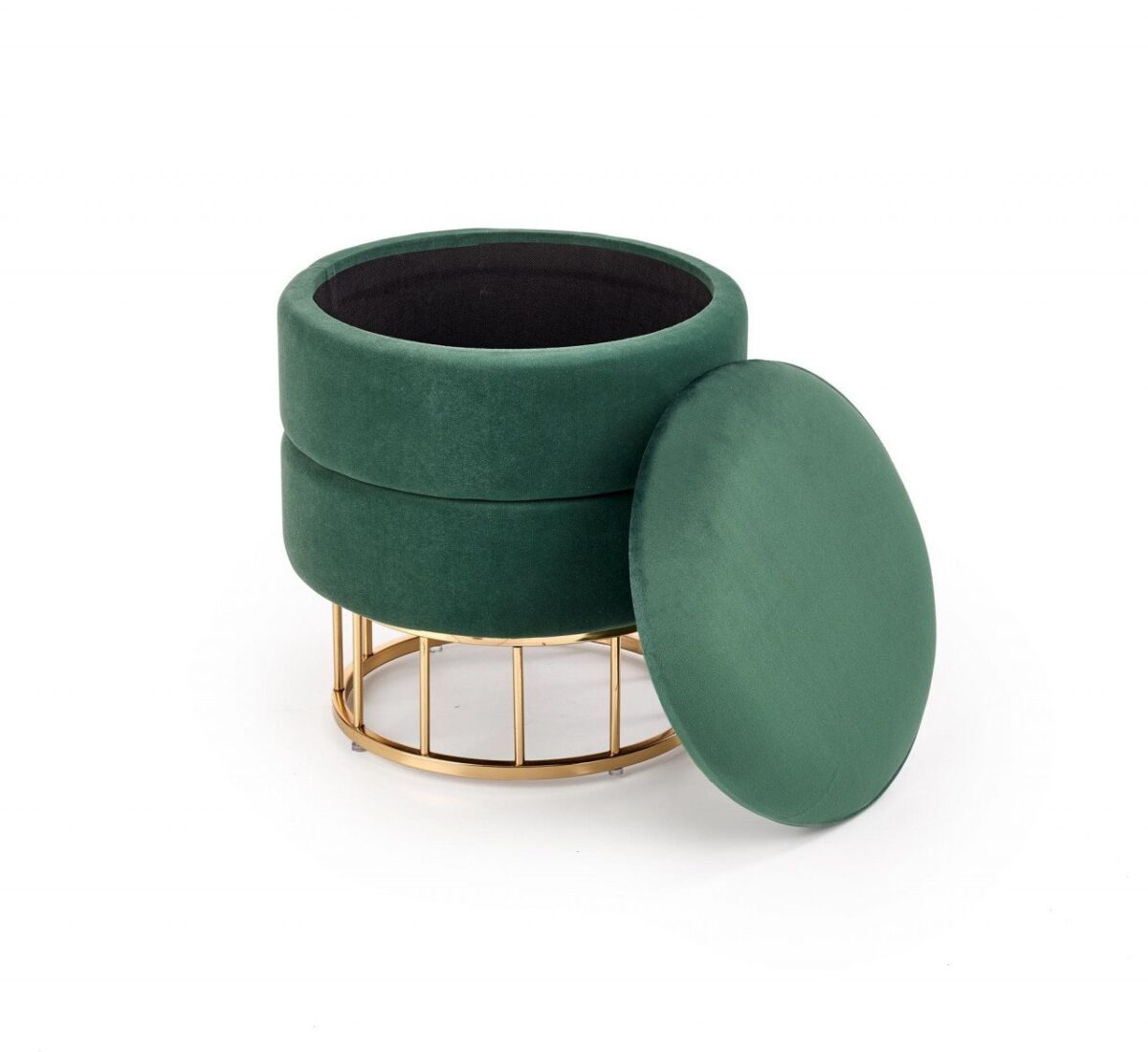Sgabello imbottito in velluto verde/oro Minty Velvet - immagine 4