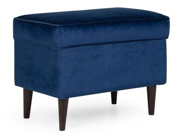 Pouf imbottito Ron in velluto blu navy - Blu86