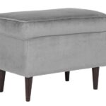 Pouf imbottito Ron in velluto grigio - Blu14