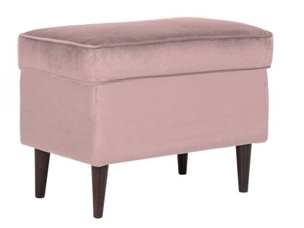 Pouf imbottito Ron in velluto rosa - Blu52