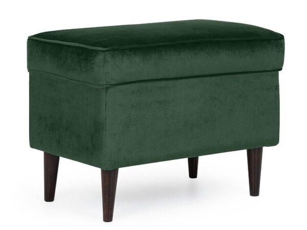 Pouf imbottito Ron in velluto verde - Blu78