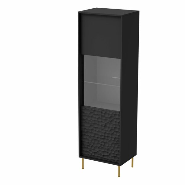Vetrina Bullet W-1 in nero/oro - H185 cm