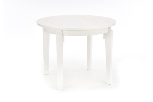 Tavolo rotondo allungabile Sorbus in bianco – L 100-200 x P 100 x H 77 cm