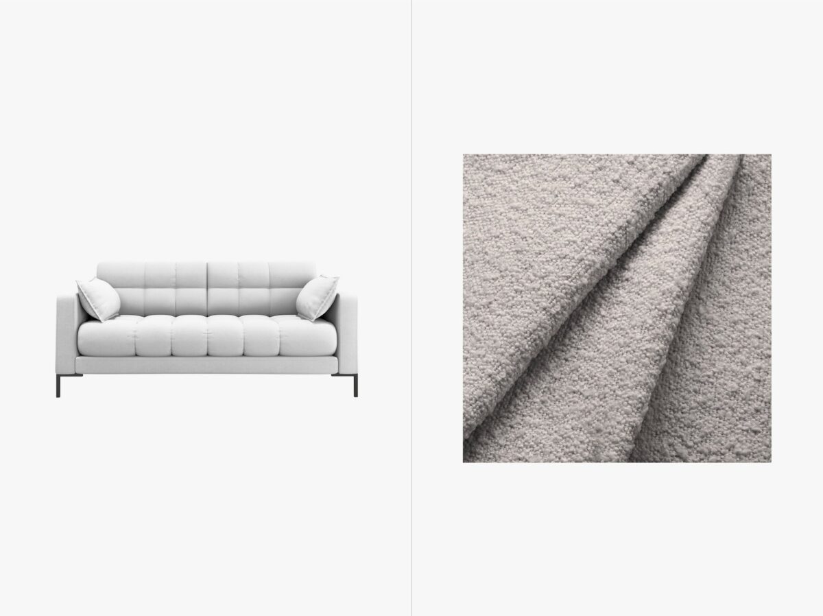Divano 2 posti Mamaia in tessuto Bouclé Baloo gambe nere - L152 cm - immagine 8