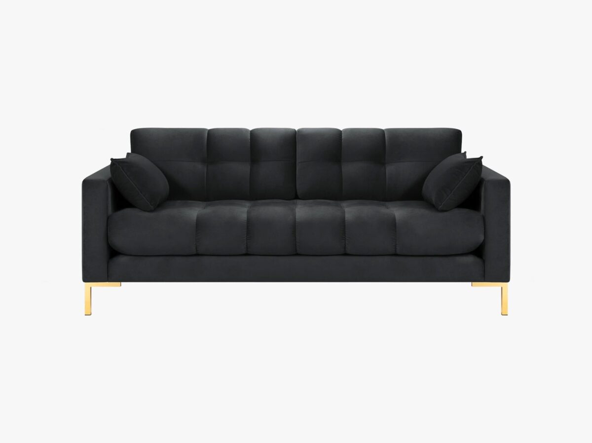 Divano 2 posti Mamaia in velluto Bluvel gambe oro - L152 cm - immagine 10