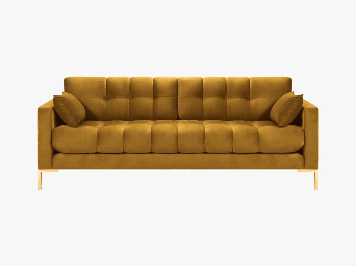 Divano 3 posti Mamaia in velluto Bluvel gambe oro - L177 cm - immagine 13