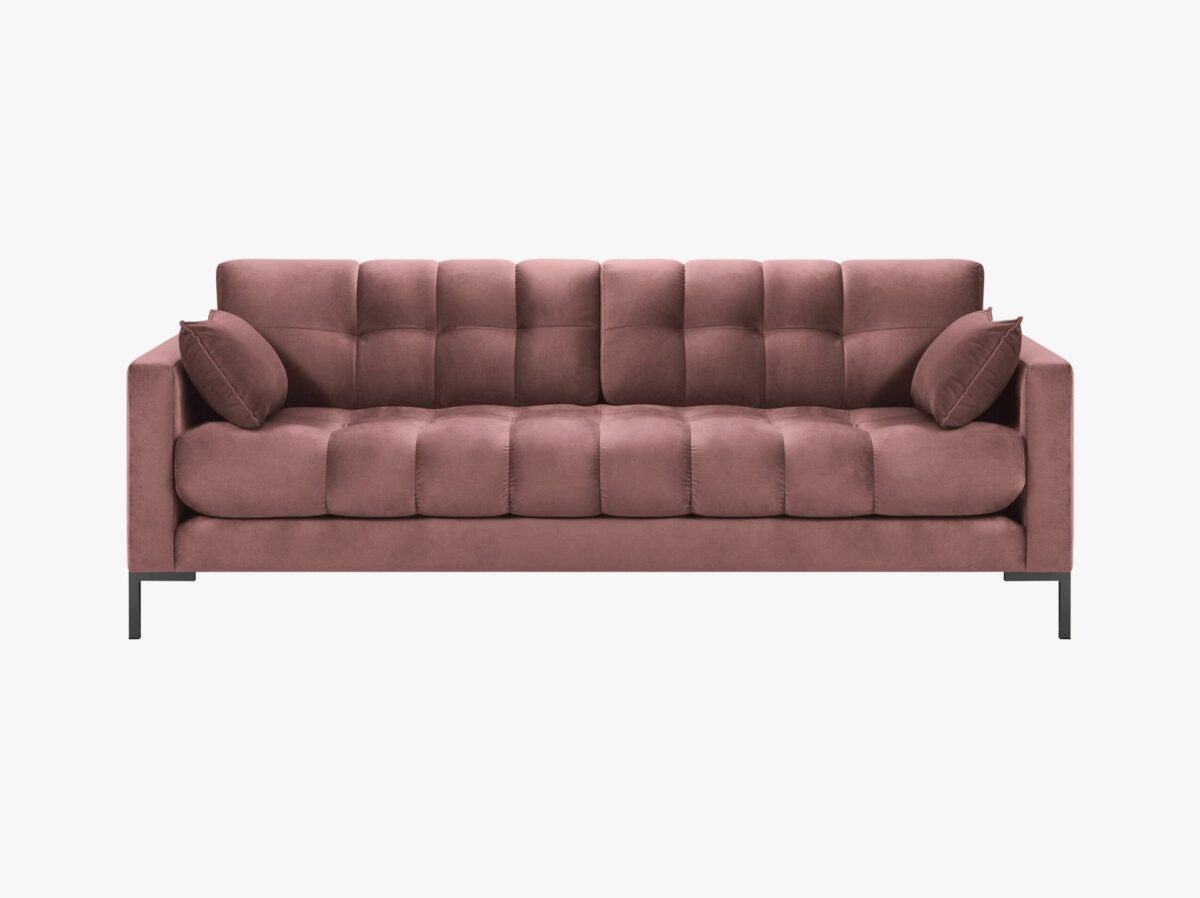 Divano 3 posti Mamaia in velluto Bluvel gambe nere - L177 cm - immagine 11