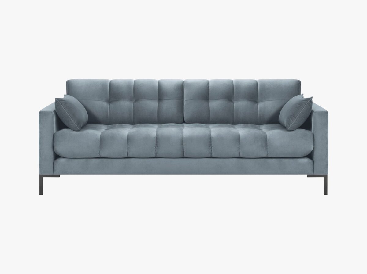 Divano 3 posti Mamaia in velluto Bluvel gambe nere - L177 cm - immagine 4
