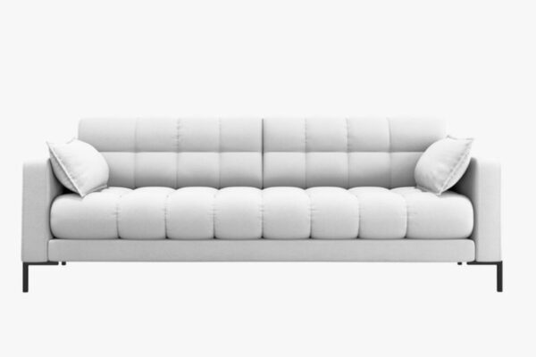 Divano 3 posti Mamaia in tessuto Bouclé Baloo gambe nere - L177 cm