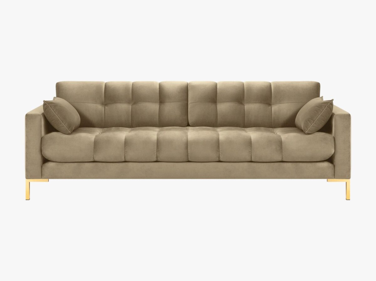 Divano 4 posti Mamaia in velluto Bluvel gambe oro – L217 cm - immagine 15