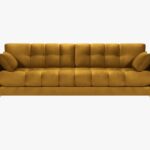 Divano 4 posti Mamaia in velluto Bluvel gambe oro – L217 cm